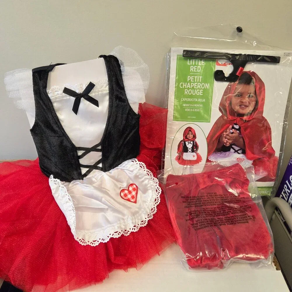 Little Red Riding Hood Costume. Infant 0-6 Months. Never worn in package